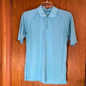 Slazenger Waffle Weave Golf Shirt in Sea Blue